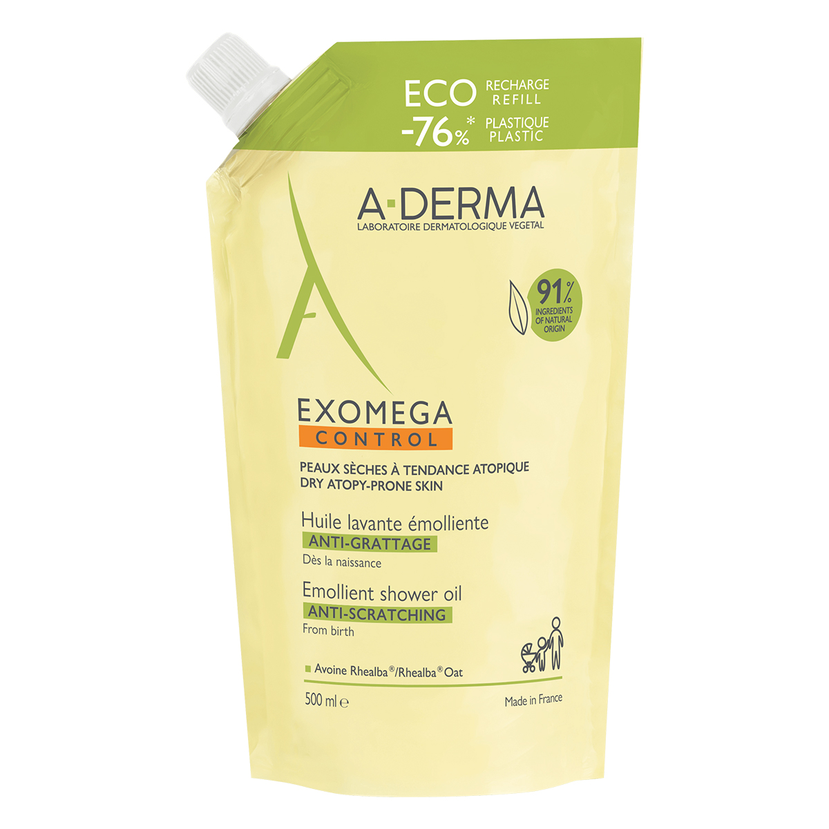 A-Derma Смягчающее масло для душа 500 мл, сменный блок (A-Derma, Exomega Control)