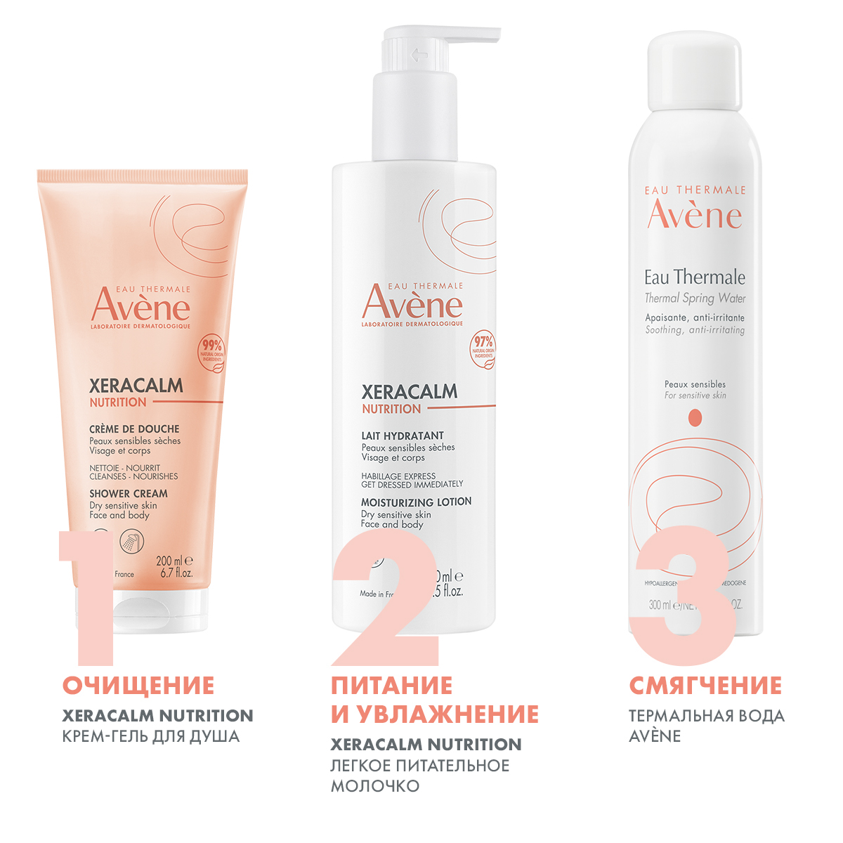 Авен Легкий питательный очищающий крем- гель, 500 мл (Avene, XeraCalm) фото 5