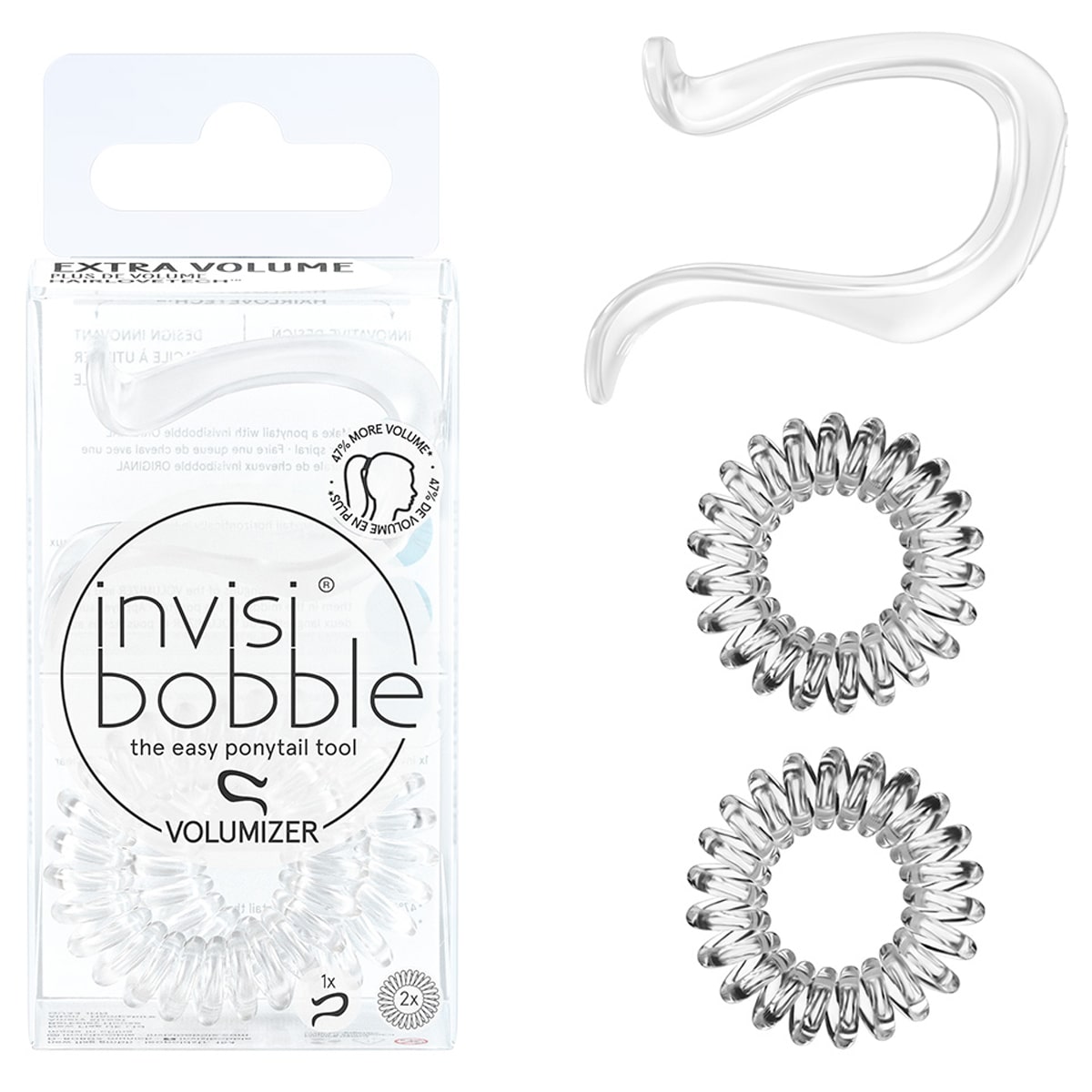 Инвизибабл Набор аксессуаров для объемной прически Crystal Clear (Invisibobble, Volumizer) фото 0
