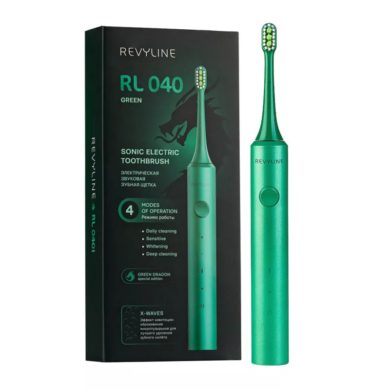  Электрическая зубная щетка RL 040 Special Color Edition Green Dragon (REVYLINE, Электрические зубные щетки) фото 0