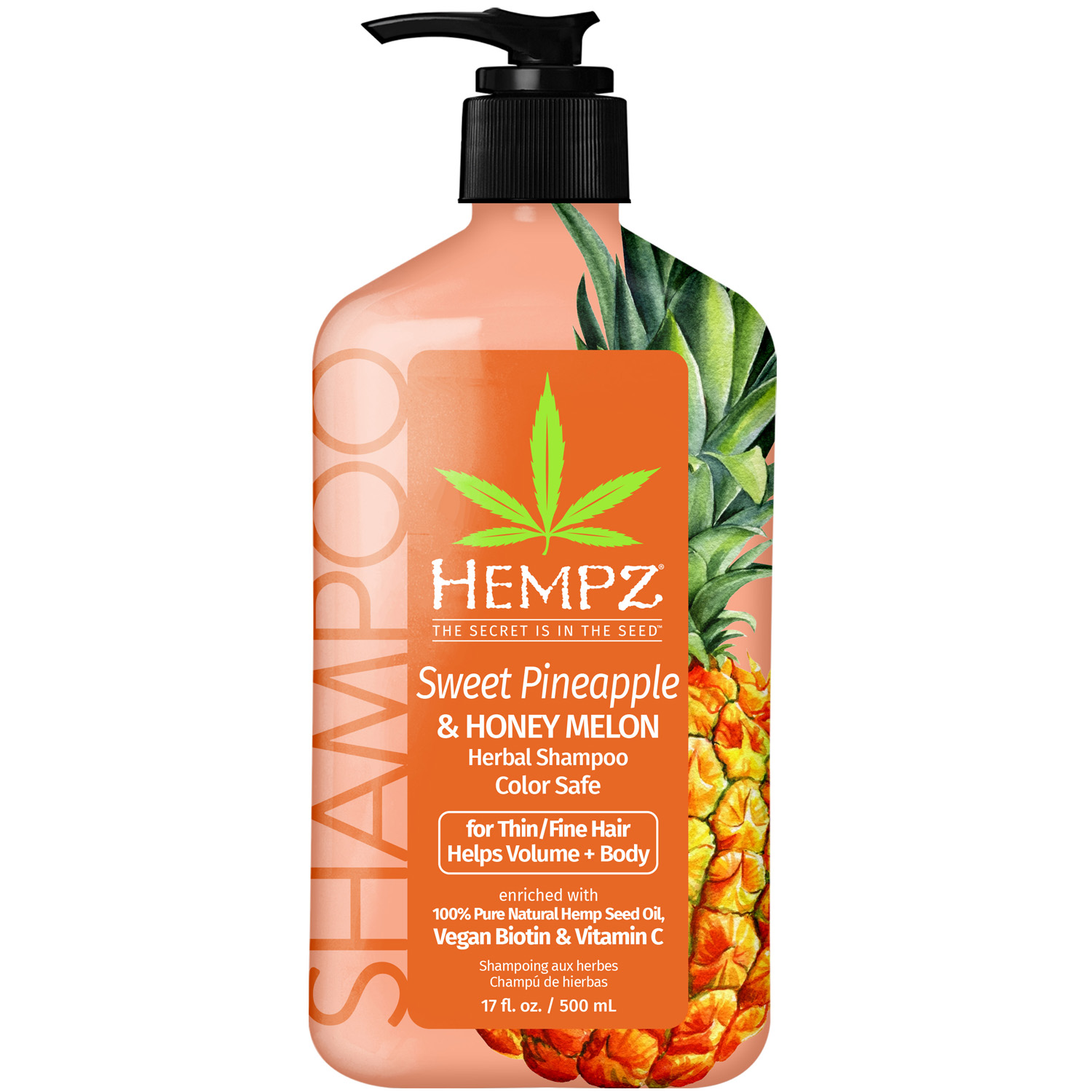 Hempz Бессульфатный шампунь Sweet Pineapple & Honey Melon Volumizing, 500 мл (Hempz, Ананас и медовая дыня) шампунь растительный для придания объема ананас и медовая дыня 1000 мл