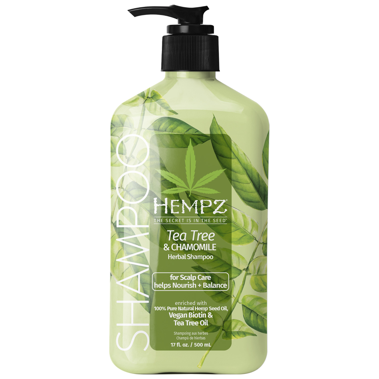 Хемпз Бессульфатный шампунь Tea Tree & Chamomile Herbal, 500 мл (Hempz, Чайное дерево и ромашка) фото 0
