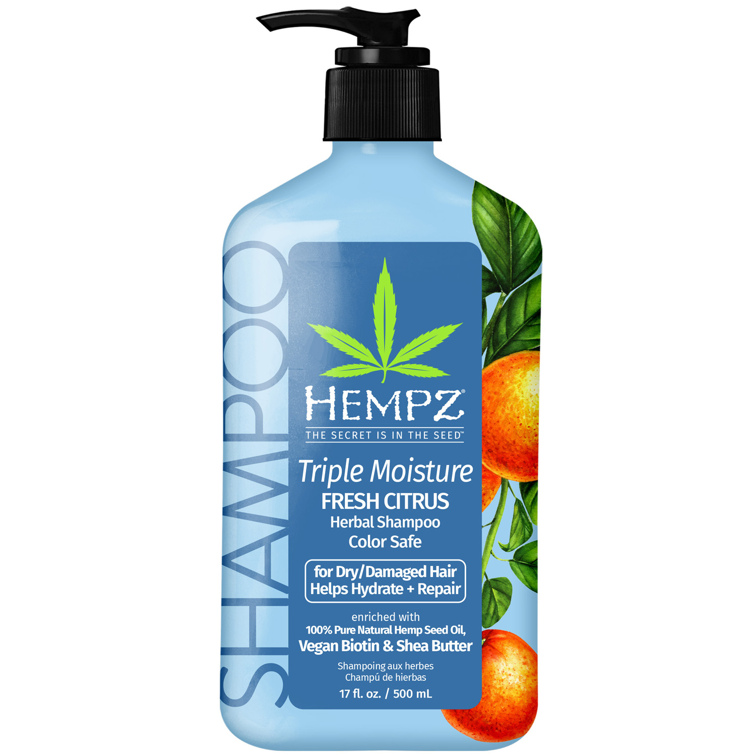 Hempz Бессульфатный шампунь Triple Moisture Daily Herbal Replenishing, 500 мл (Hempz, Тройное увлажнение) hempz питательный крем для телa triple moisture fresh citrus herbal body butter 227 г hempz тройное увлажнение