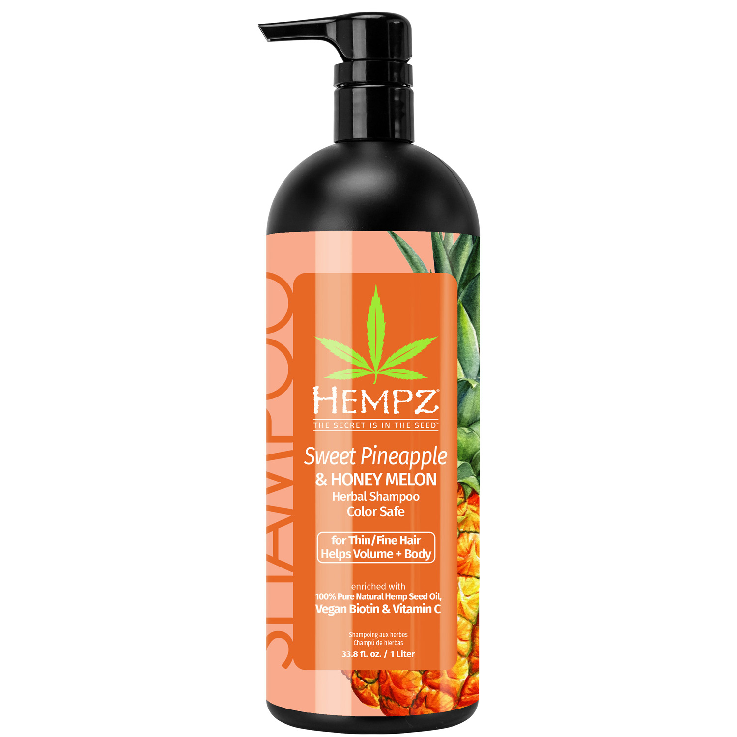 Хемпз Бессульфатный шампунь Sweet Pineapple & Honey Melon Volumizing, 1000 мл (Hempz, Ананас и медовая дыня) фото 0