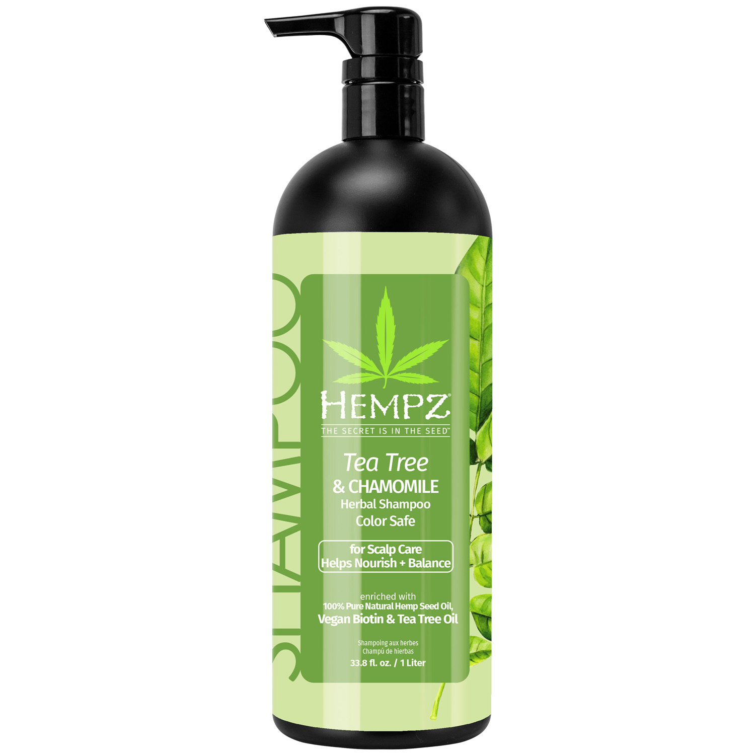 Хемпз Бессульфатный шампунь Tea Tree & Chamomile Herbal, 1000 мл (Hempz, Чайное дерево и ромашка) фото 0