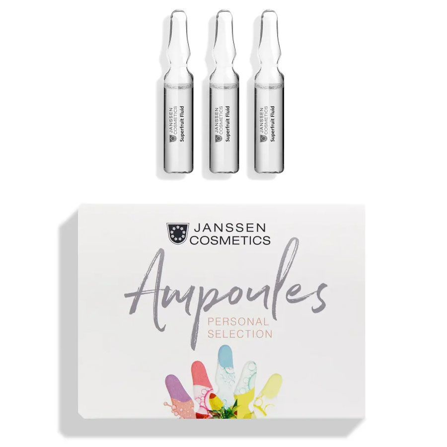 Janssen Cosmetics Фруктовые ампулы с витамином С Superfruit Fluid, 3 х 2 мл (Janssen Cosmetics, Ampoules) janssen cosmetics осветляющие ампулы мelafadin fluid 3 х 2 мл janssen cosmetics ampoules