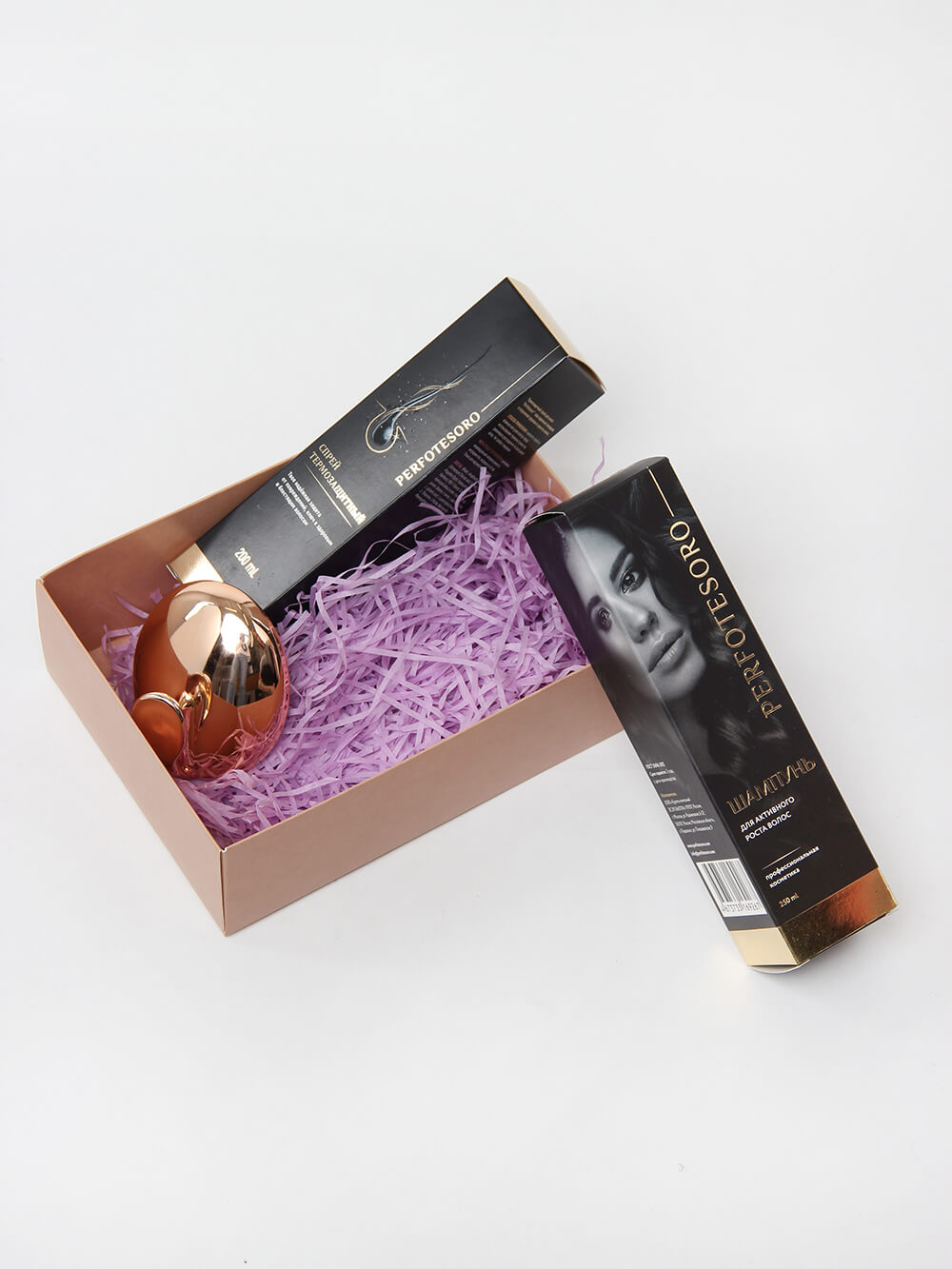 Перфотесоро Подарочный набор №3: шампунь 250 мл + спрей термозащитный 200 мл + расческа-массажер (Perfotesoro, ) фото 4