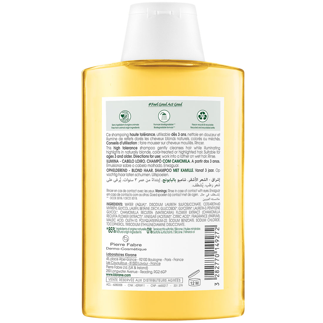 Клоран Шампунь с экстрактом ромашки для светлых волос Chamomile Shampoo 3+, 200 мл (Klorane, Ромашка) Клоран Шампунь с экстрактом ромашки для светлых волос Chamomile Shampoo 3+, 200 мл (Klorane, Ромашка) фото 8