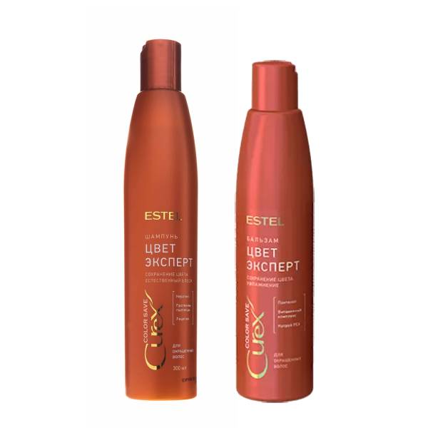 Estel Набор для окрашенных волос: шампунь 300 мл + бальзам 250 мл (Estel, Curex) цена и фото