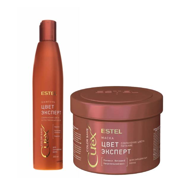 цена Estel Набор для окрашенных волос: шампунь 300 мл + маска 500 мл (Estel, Curex)