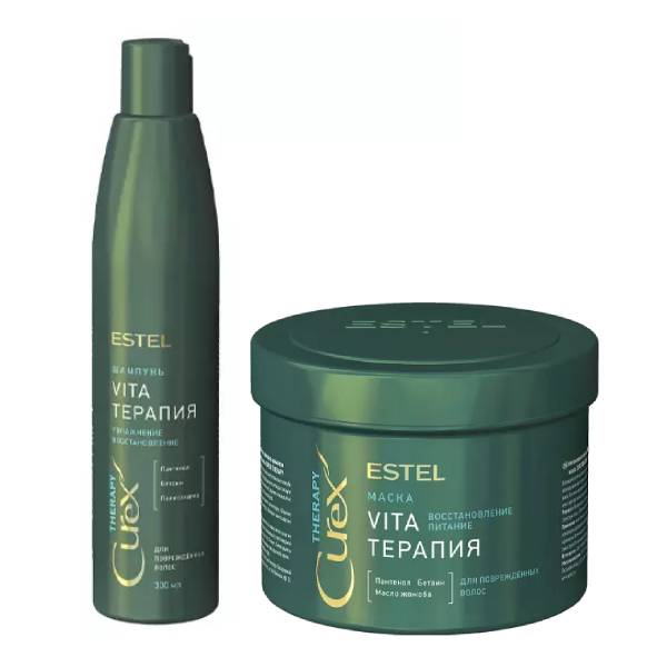 Estel Набор для поврежденных волос: шампунь 300 мл + маска 500 мл (Estel, Curex) цена и фото