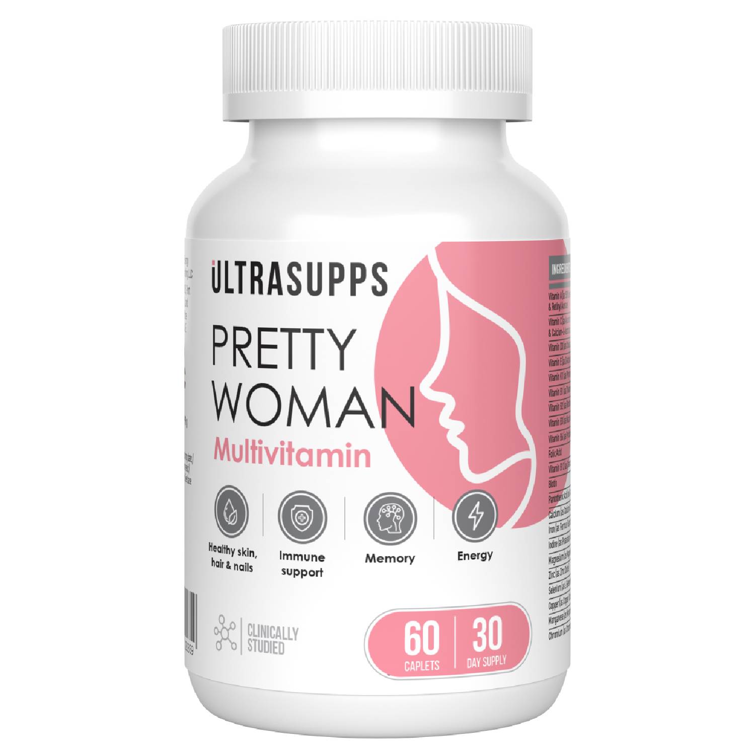 Ultrasupps Витаминно-минеральный комплекс для женщин Pretty Woman Multivitamin, 60 каплет (Ultrasupps, ) комплекс витаминов и минералов для укрепления иммунитета plantago multivitamin