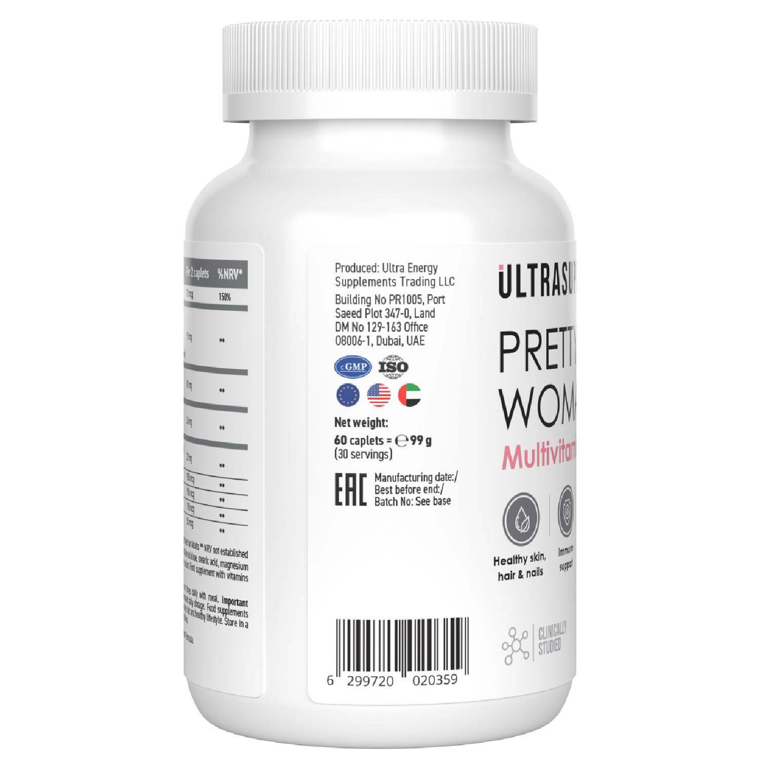 Ультрасаппс Витаминно-минеральный комплекс для женщин Pretty Woman Multivitamin, 60 каплет (Ultrasupps, ) фото 3