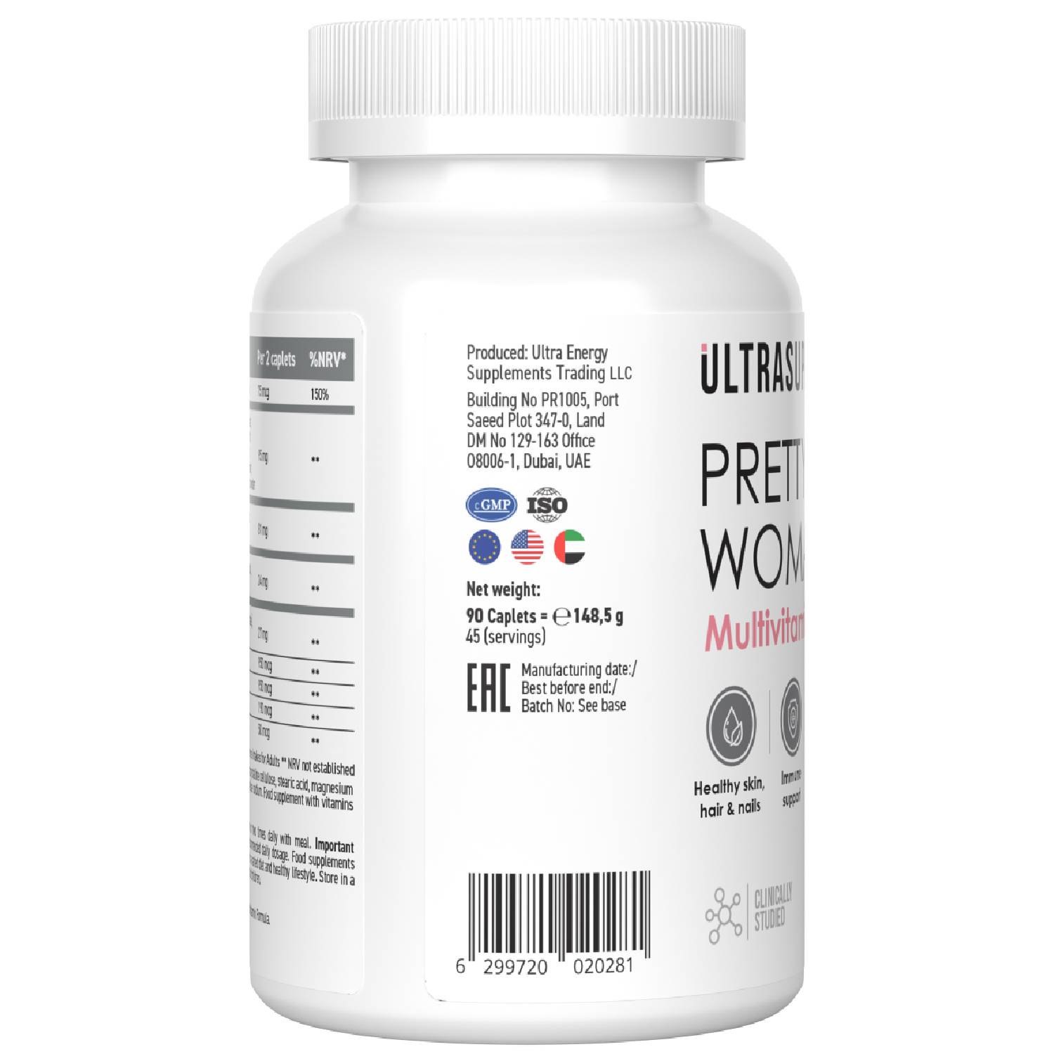 Ультрасаппс Витаминно-минеральный комплекс для женщин Pretty Woman Multivitamin, 90 каплет (Ultrasupps, ) фото 3
