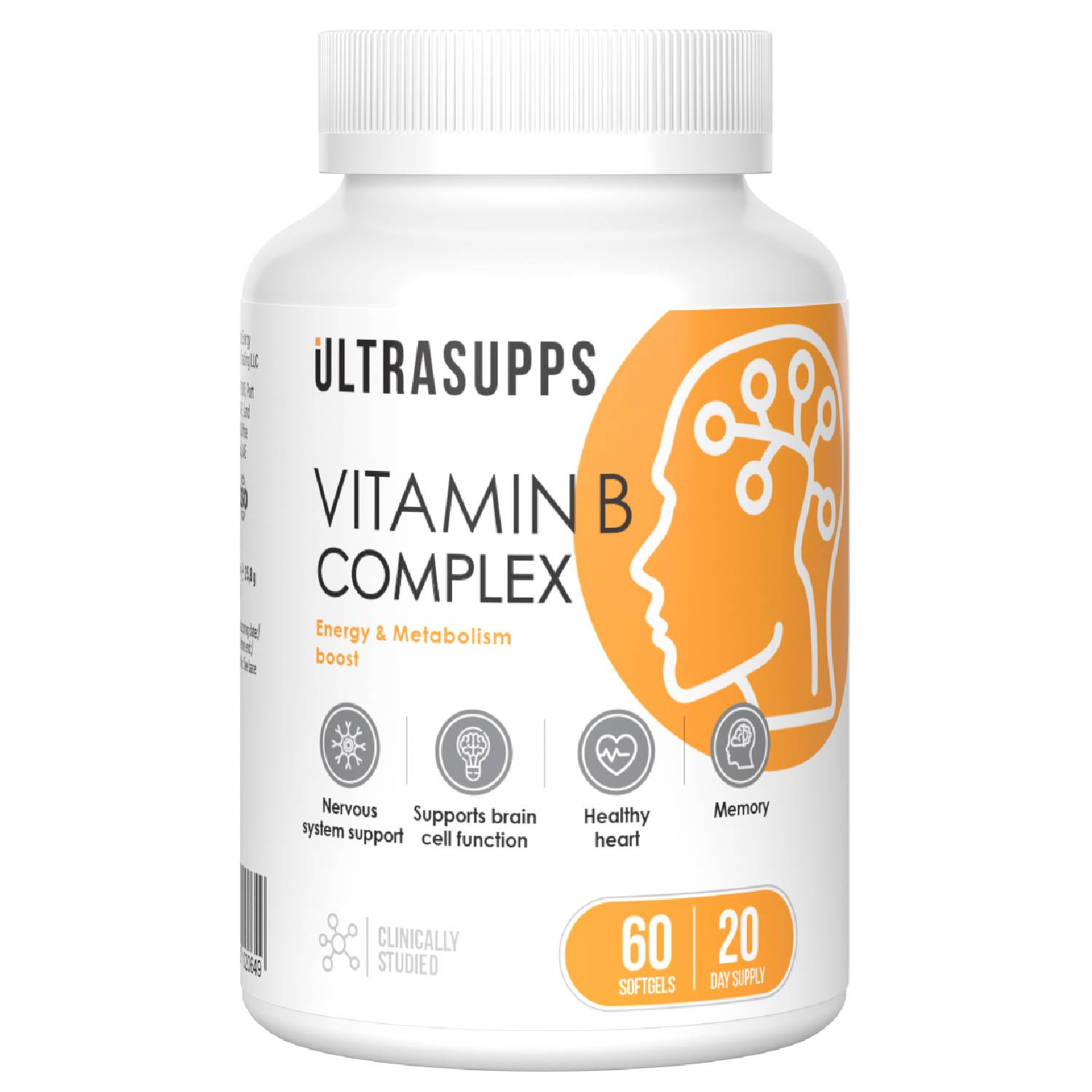 Ultrasupps Комплекс витаминов группы В, 60 мягких капсул (Ultrasupps, ) ultrasupps соевый лецитин 1200 мг 60 мягких капсул ultrasupps