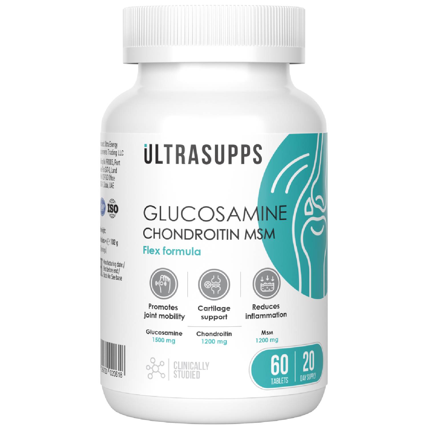 Ultrasupps Комплекс Глюкозамин + хондроитин + МСМ для суставов и связок, 60 таблеток (Ultrasupps, )