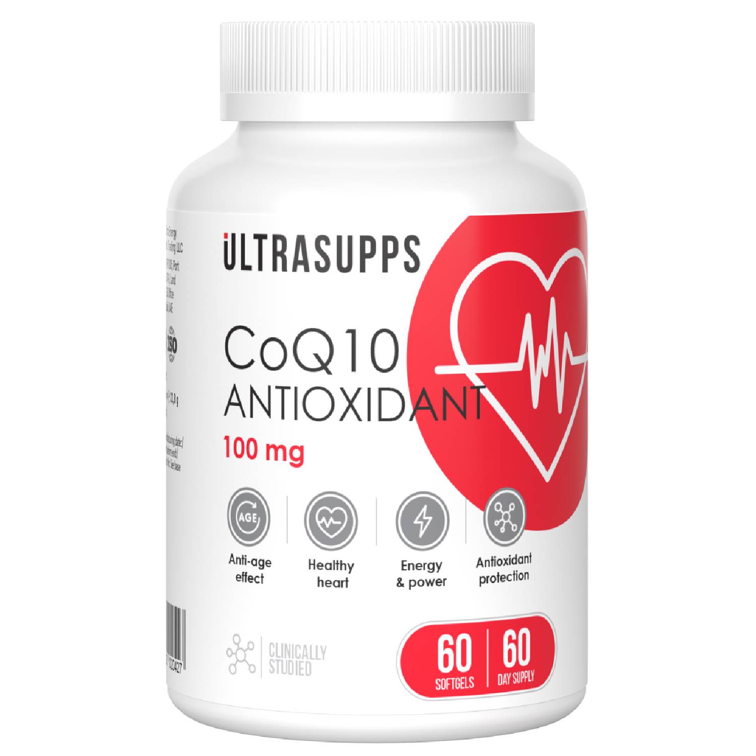 Ultrasupps Антиоксидант Коэнзим Q10 100 мг, 60 мягких капсул (Ultrasupps, ) ultrasupps витамин д3 2000 ме 180 мягких капсул ultrasupps