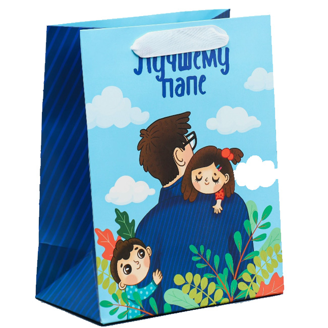  Пакет ламинированный вертикальный «Лучшему папе», 18 × 23 × 10 см (Подарочная упаковка, Пакеты) фото 0
