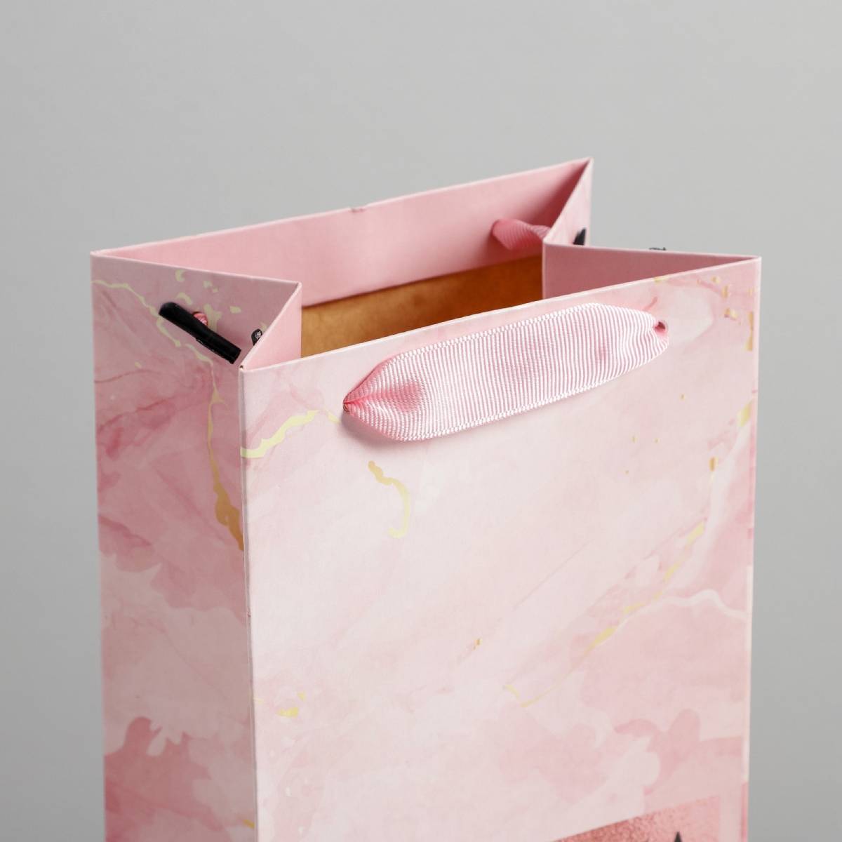  Пакет под бутылку «С 8 марта», 13 × 35 × 10 см (Подарочная упаковка, Пакеты) фото 2