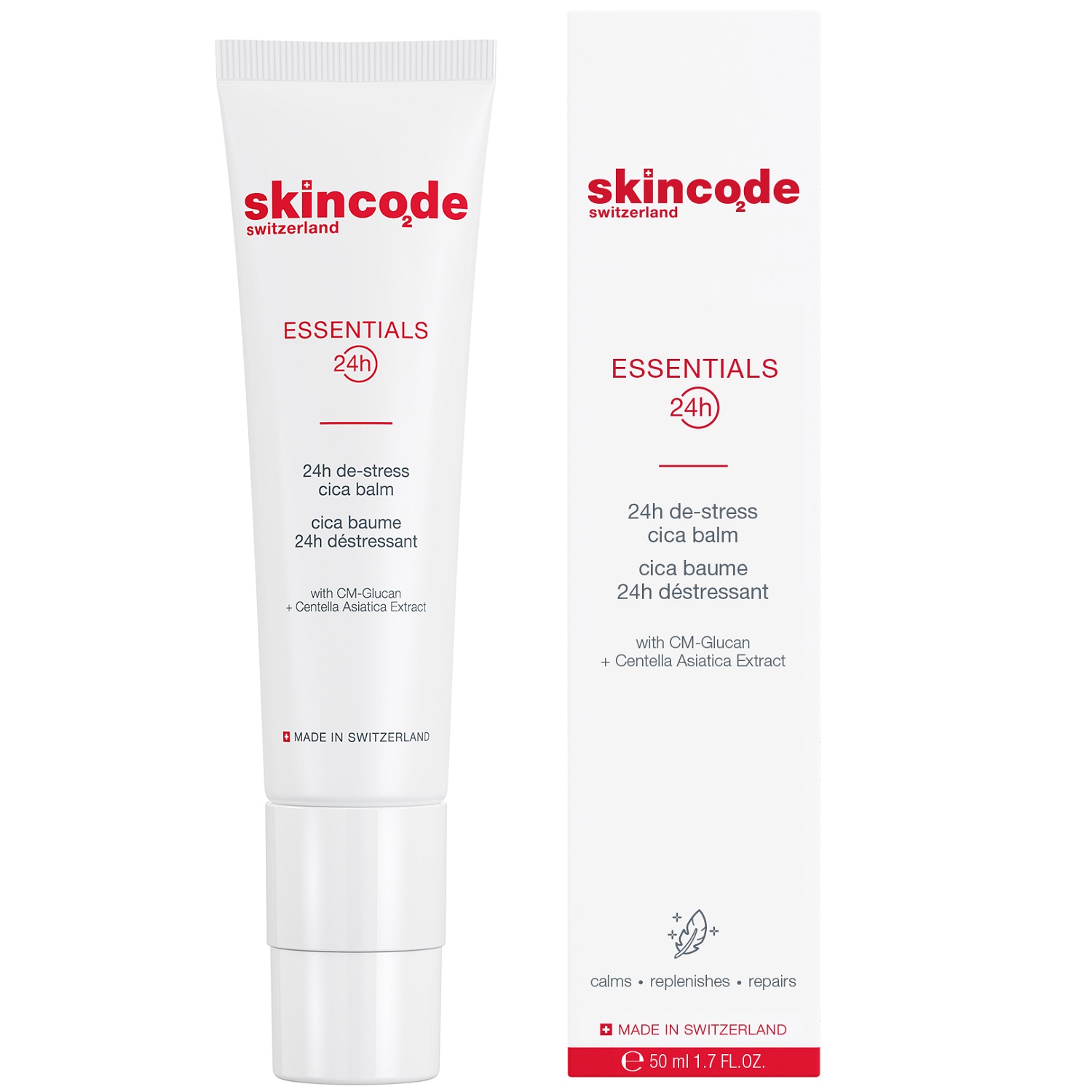 Skincode Успокаивающий Cica бальзам 24-часового действия, 50 мл (Skincode, Essentials 24h) skincode интенсивно увлажняющий бальзам для губ 10 мл skincode essentials 24h