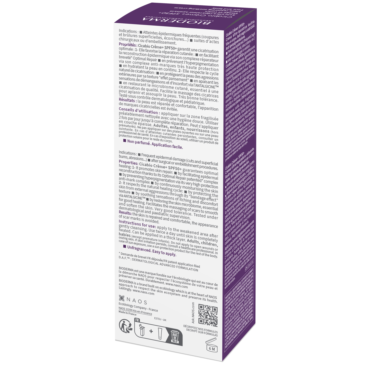 Биодерма Восстанавливающий успокаивающий крем SPF 50, 40 мл (Bioderma, Cicabio) фото 3