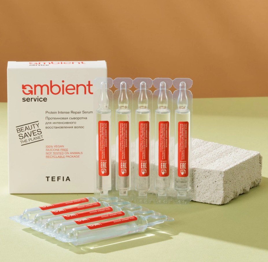 Тефия Протеиновая сыворотка для интенсивного восстановления волос, 10 x 10 мл (Tefia, Ambient) Тефия Протеиновая сыворотка для интенсивного восстановления волос, 10 x 10 мл (Tefia, Ambient) фото 1