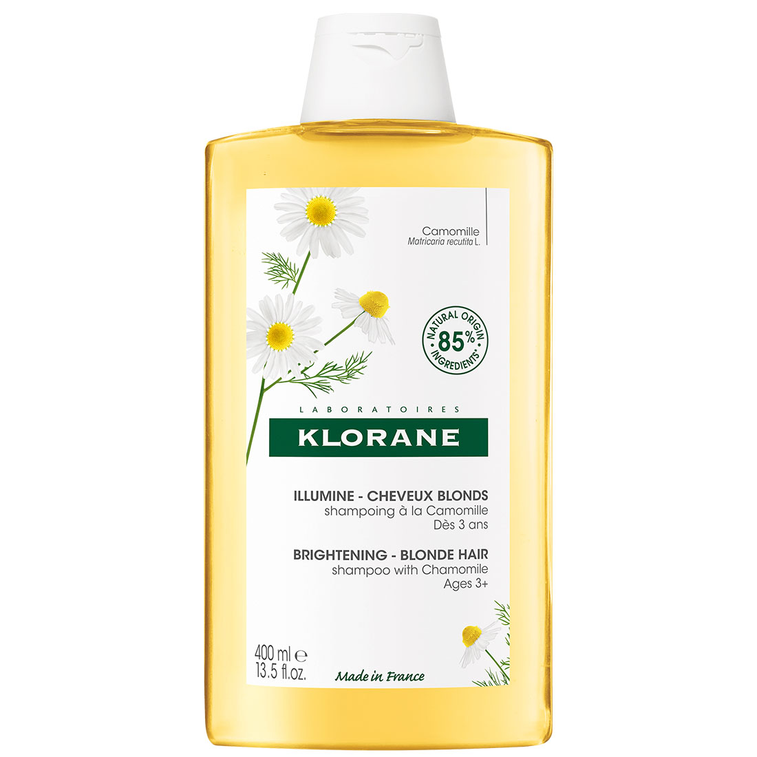 Klorane Шампунь с экстрактом ромашки для светлых волос Chamomile Shampoo 3+, 400 мл (Klorane, Ромашка)