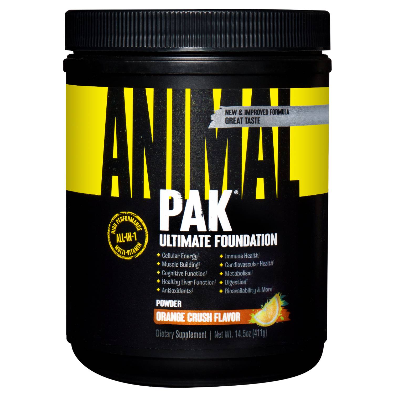 Animal Комплекс витаминов и минералов со вкусом апельсина Universal Nutrition Pak Powder, 411 г (Animal, Витамины и минералы)