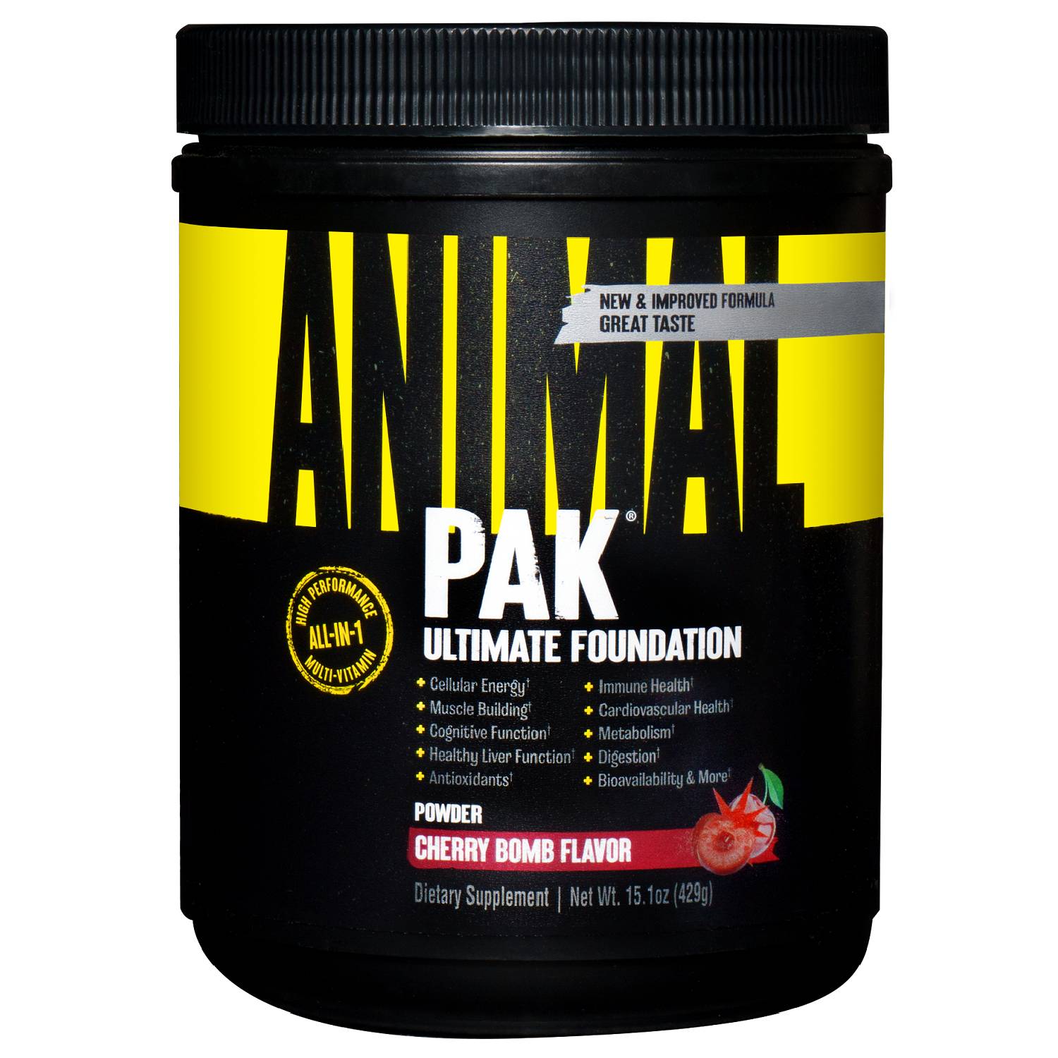 Animal Комплекс витаминов и минералов со вкусом вишни Universal Nutrition Pak Powder, 429 г (Animal, Витамины и минералы) universal nutrition animal flex powder апельсин 381 47 г