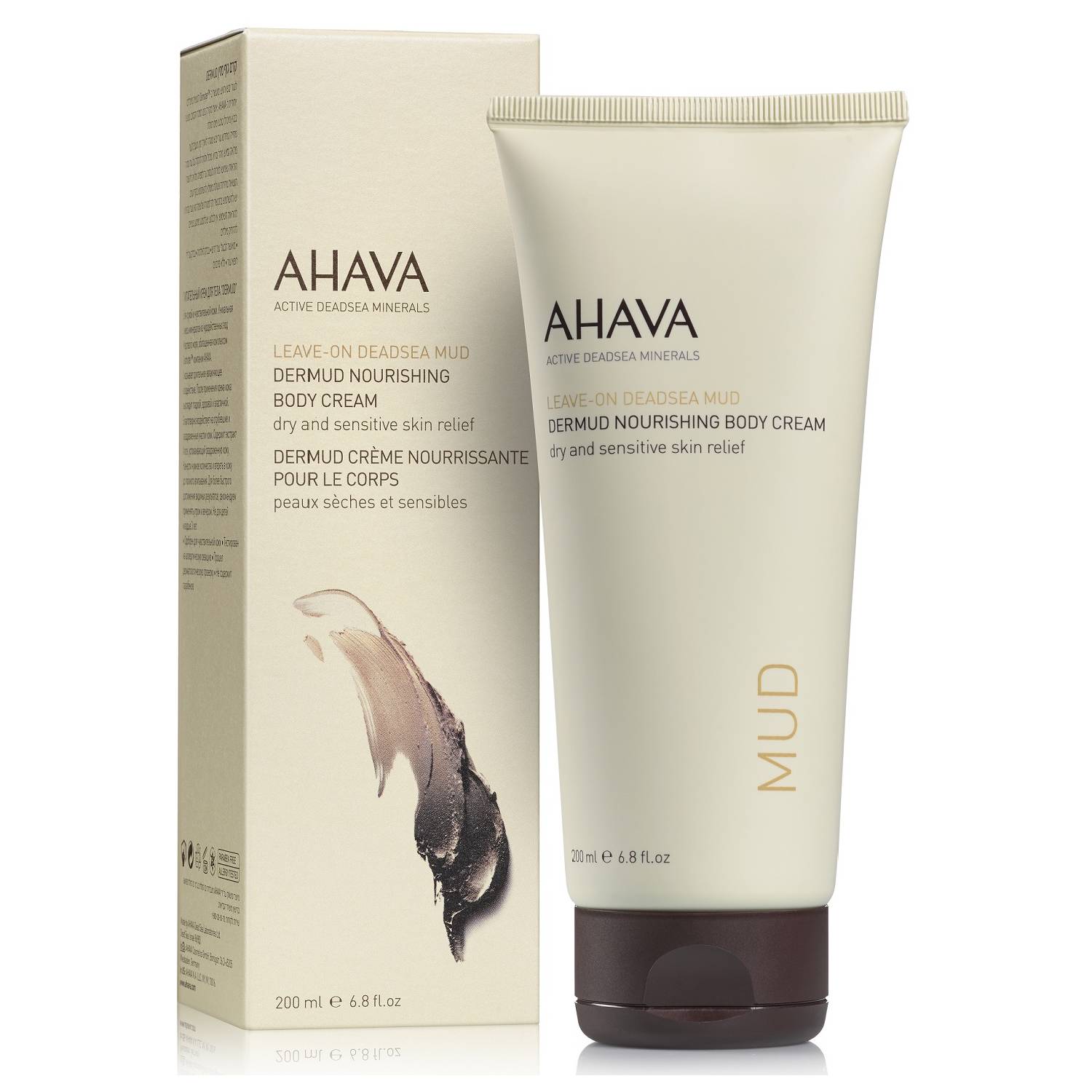 Ahava Питательный крем для тела Dermud Nourishing Body Cream, 200 мл (Ahava, Body Intensive Nourishmen) ahava dsoc концентрат минералов мертвого моря osmoter для глаз 15 мл