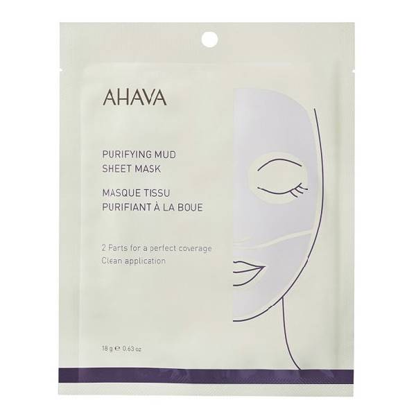 Ahava Очищающая тканевая маска для лица Purifying Mud Sheet Mask, 18 г (Ahava, Mineral Mud Masks) маска для лица ahava mineral mud masks очищающая детокс маска для лица