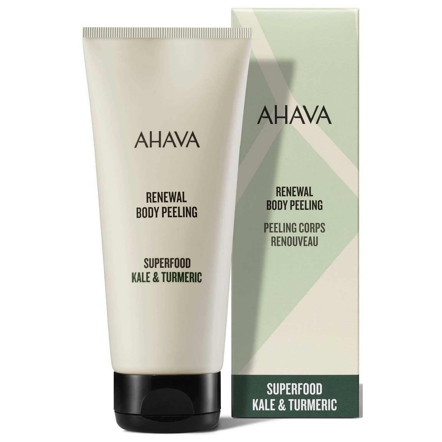 Ahava Восстанавливающий пилинг для тела браунколь и куркума Renewal Body Peeling Kale & Turmeric, 200 мл (Ahava, Superfood)