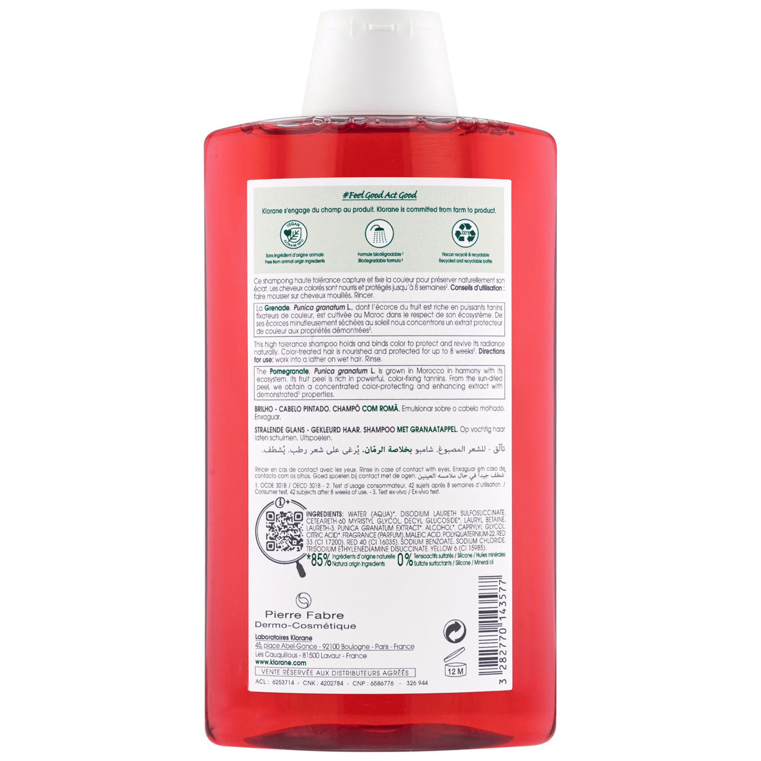 Клоран Шампунь с гранатом для окрашенных волос, 400 мл (Klorane, Гранат) Клоран Шампунь с гранатом для окрашенных волос, 400 мл (Klorane, Гранат) фото 7