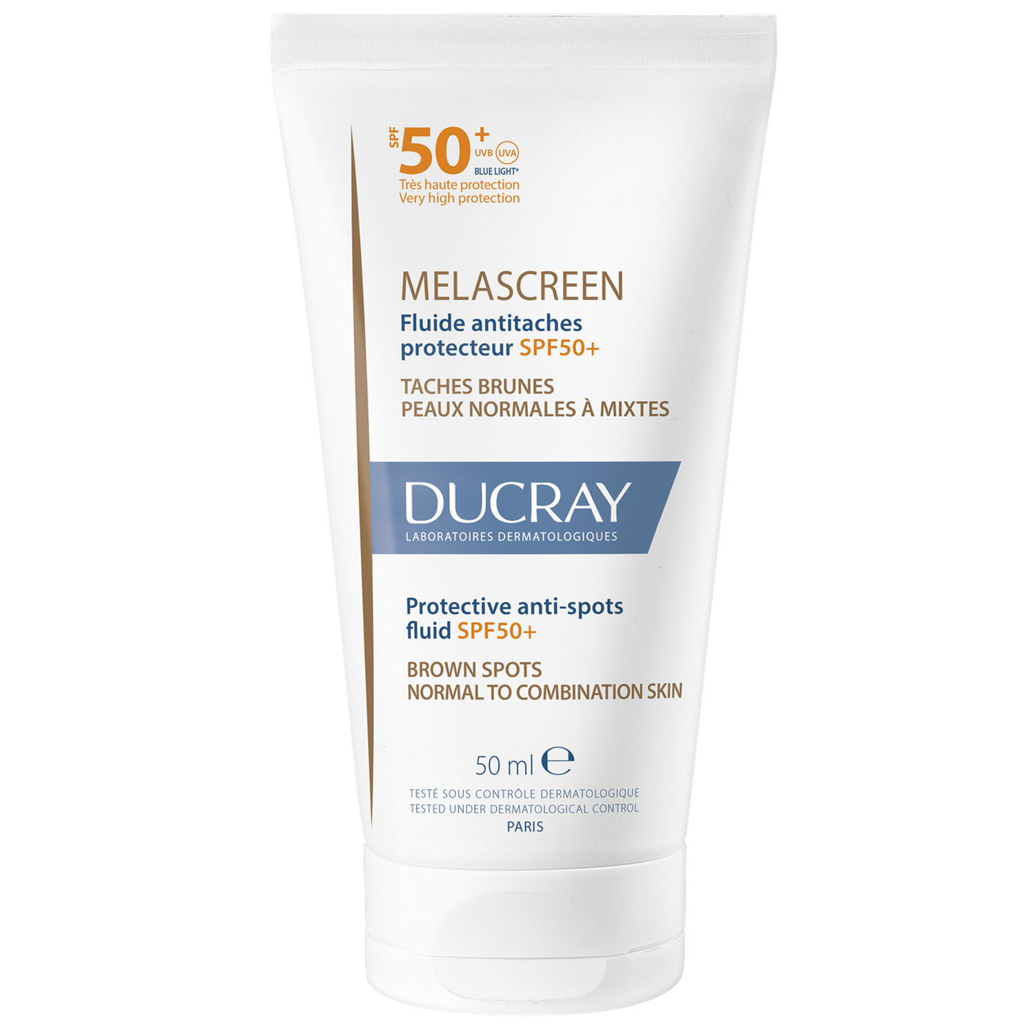 Ducray Защитный флюид против пигментации SPF 50+, 50 мл (Ducray, Melascreen) melascreen жидкость против пятен spf 50 40 мл ducray