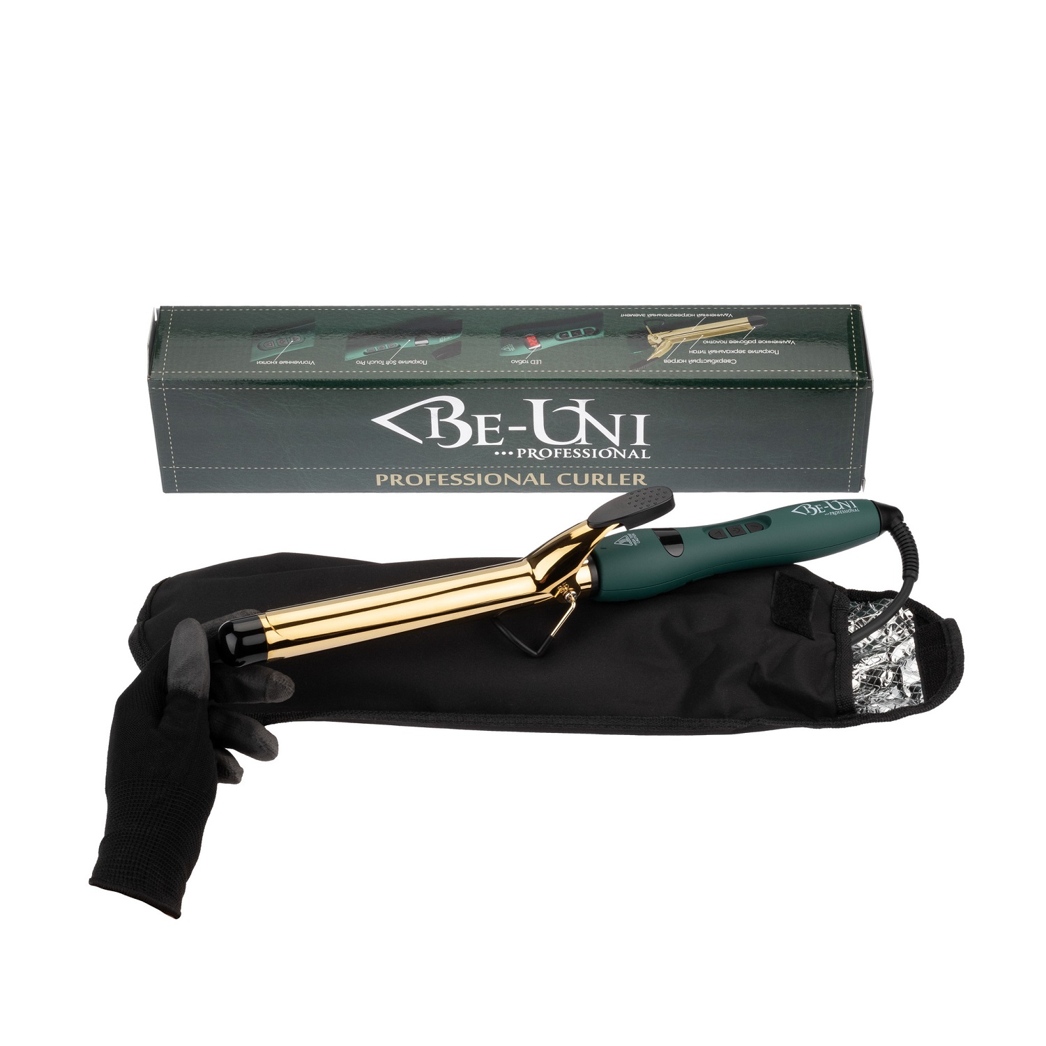 Би-Юни Плойка для завивки волос с золотым зеркальным титановым покрытием Лонг, 25 мм (Be-Uni, Titan Gold Collection) фото 2