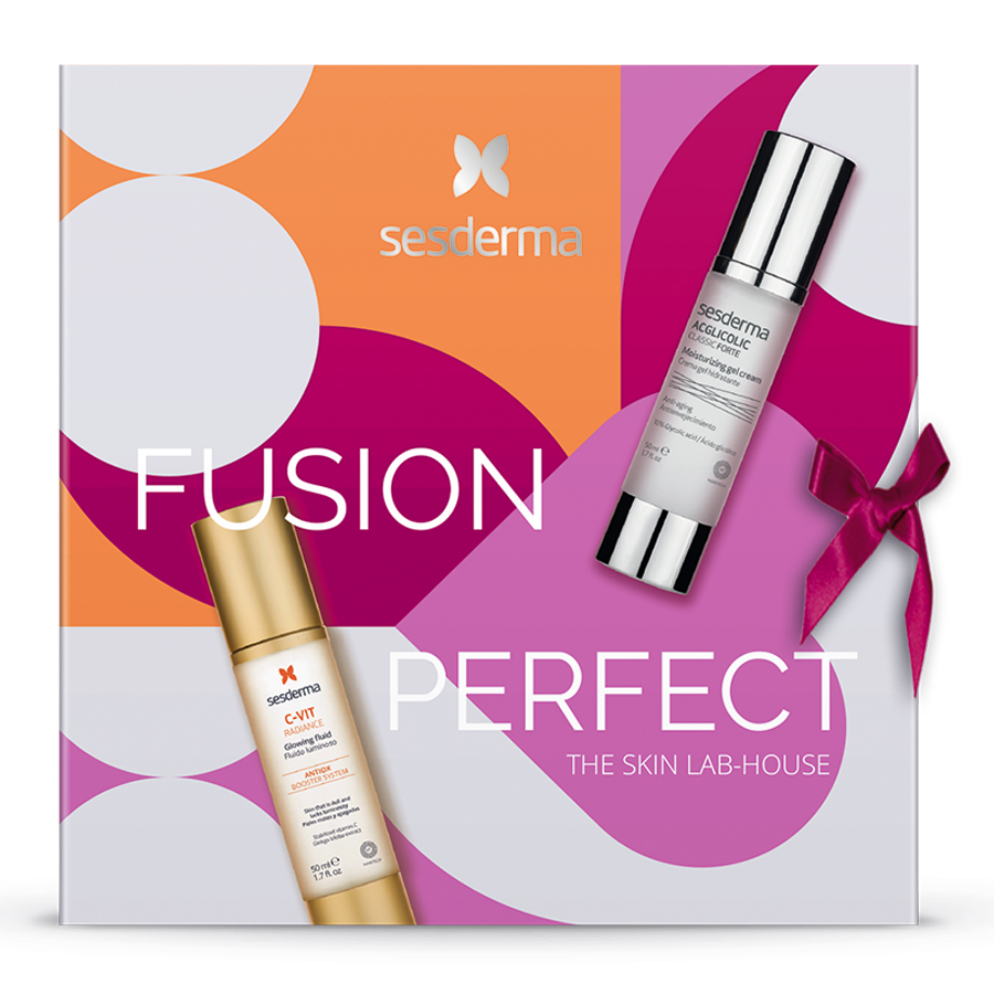 Sesderma Подарочный набор Fusion Perfect: крем увлажняющий 50 мл + флюид 50 мл (Sesderma, Acglicolic) увлажняющий крем флюид для чувствительной кожи feito brasil quintal terra de cores 50 мл