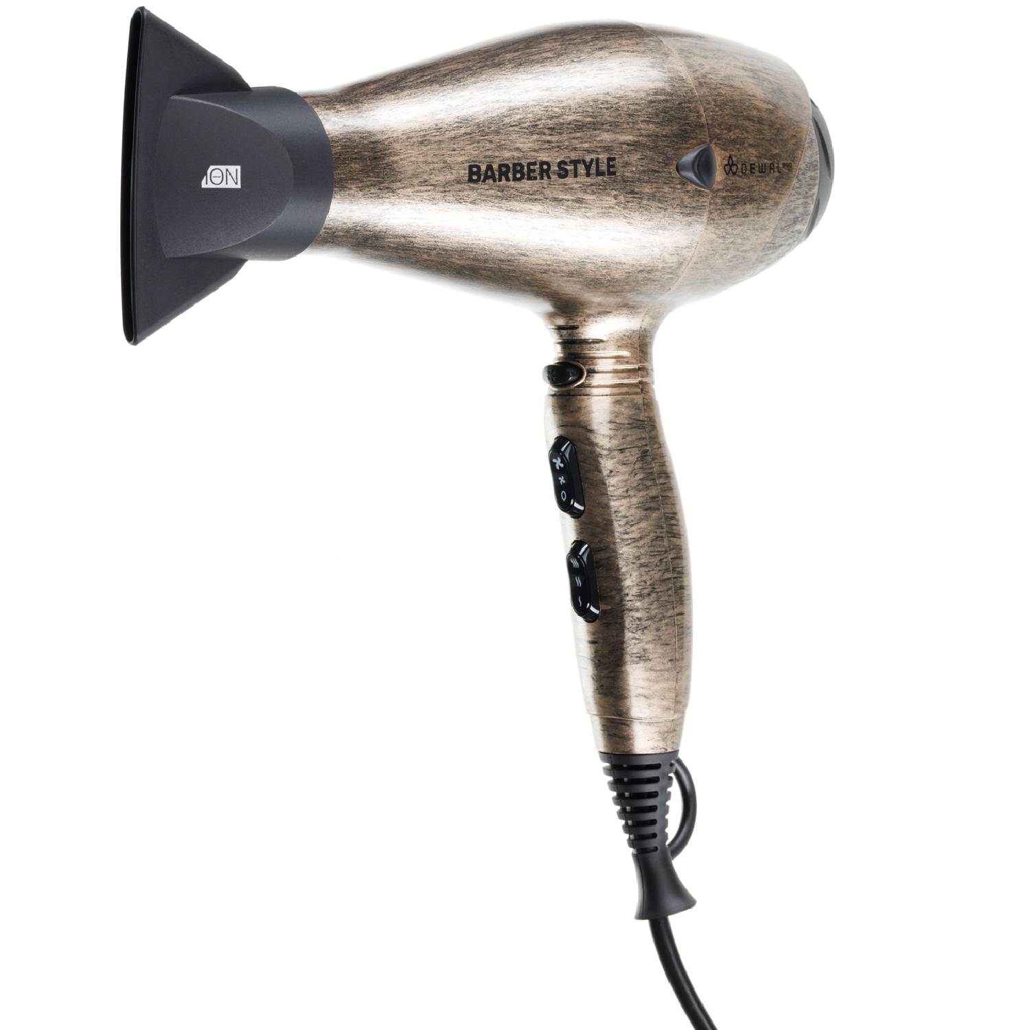 Деваль Про Фен Pro Barber Style 2200 Вт c ионизацией и 2мя насадками, бронзовый (Dewal Pro, Фены) фото 5