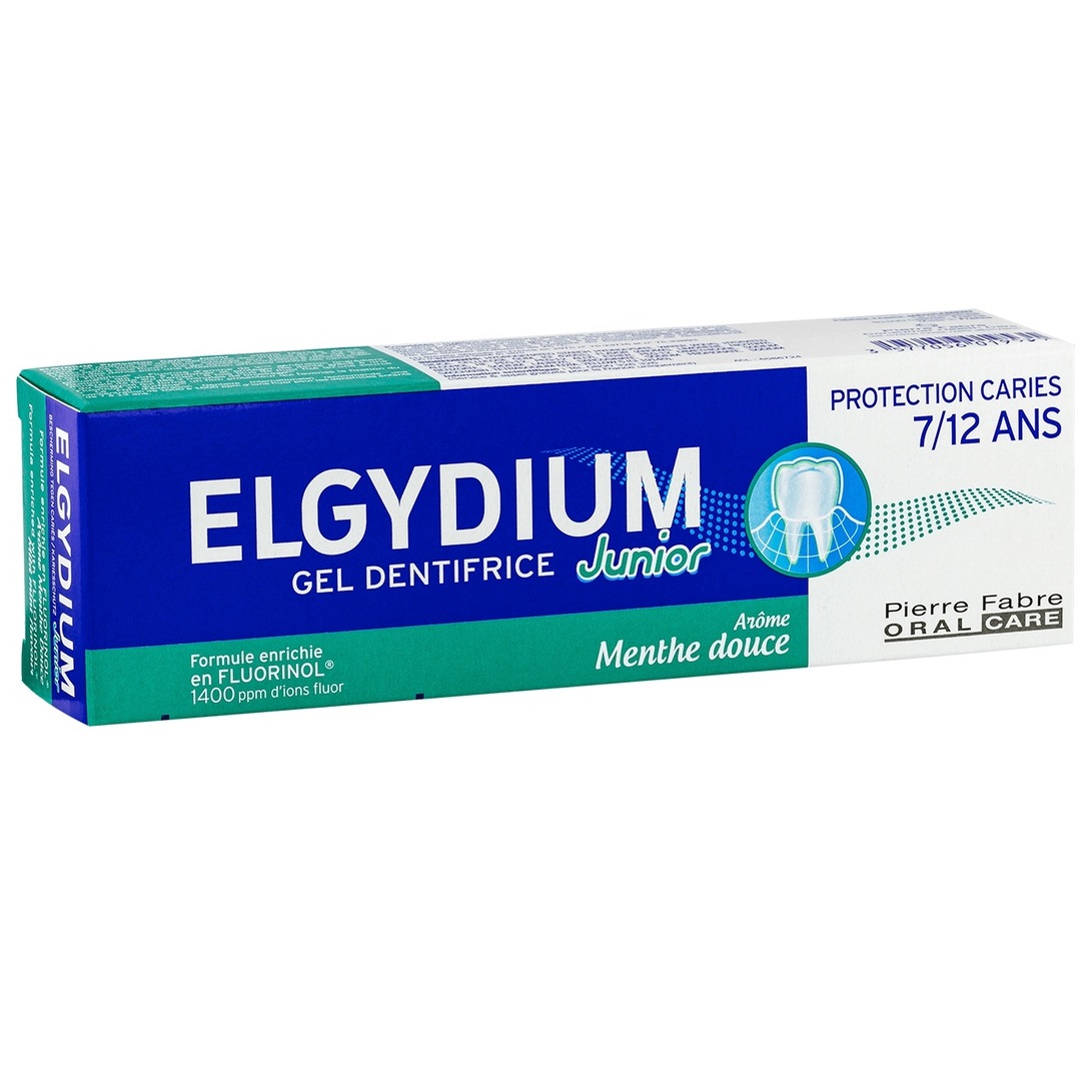 Elgydium Зубная паста-гель с ароматом мяты для взрослых и детей 7+, 50 мл (Elgydium, ) паста гель зубная защита от кариеса kids red berries elgydium эльгидиум 50мл