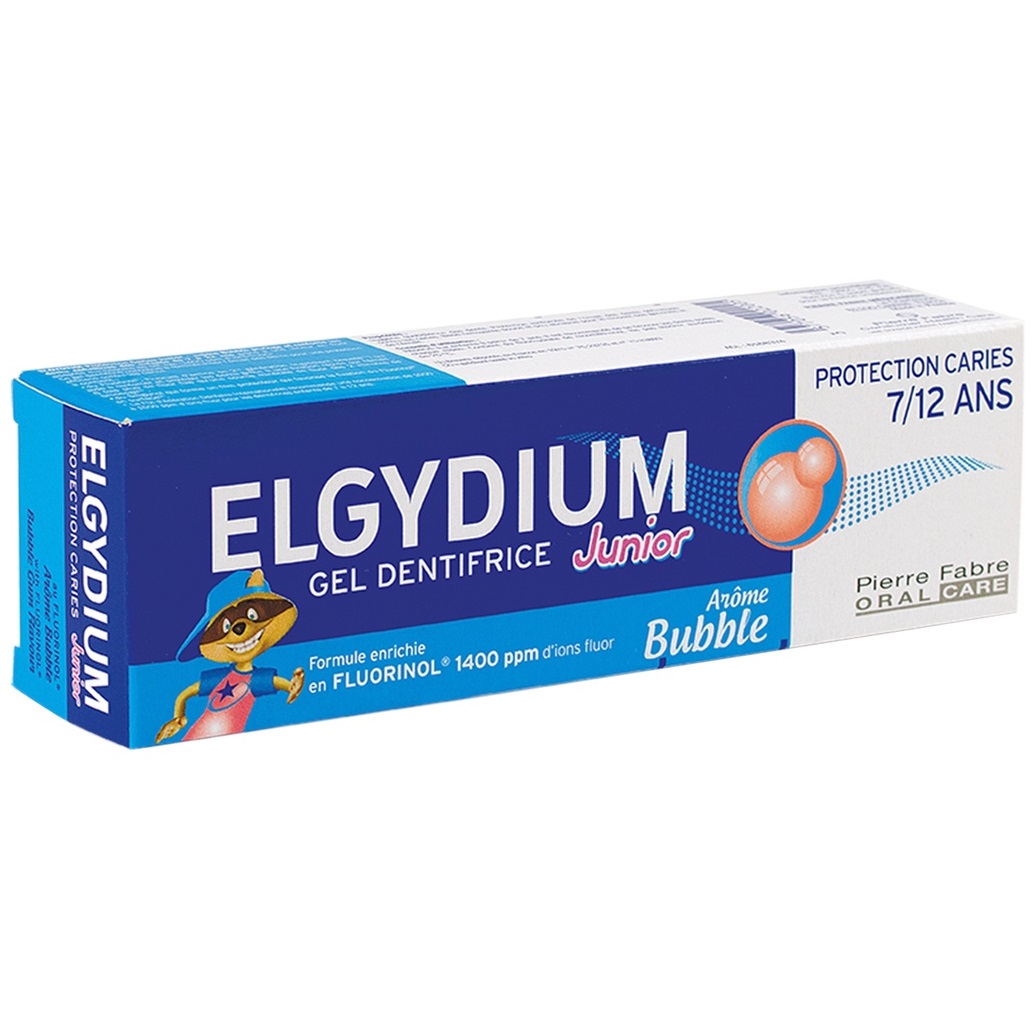 Elgydium Зубная паста-гель с ароматом bubble gum для взрослых и детей 7+, 50 мл (Elgydium, )