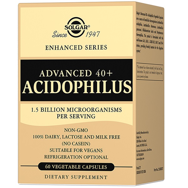Solgar Комплекс «Ацидофилус 40+» Advanced 40+ Acidophilus, 60 капсул х 471 мг (Solgar, Пробиотики) solgar advanced acidophilus plus 120 растительных капсул