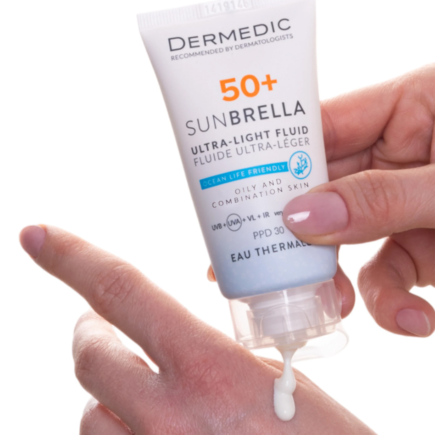 Дермедик Ультра-лёгкий солнцезащитный флюид SPF50+ для жирной и комбинированной кожи, 40 мл (Dermedic, Sunbrella) фото 2