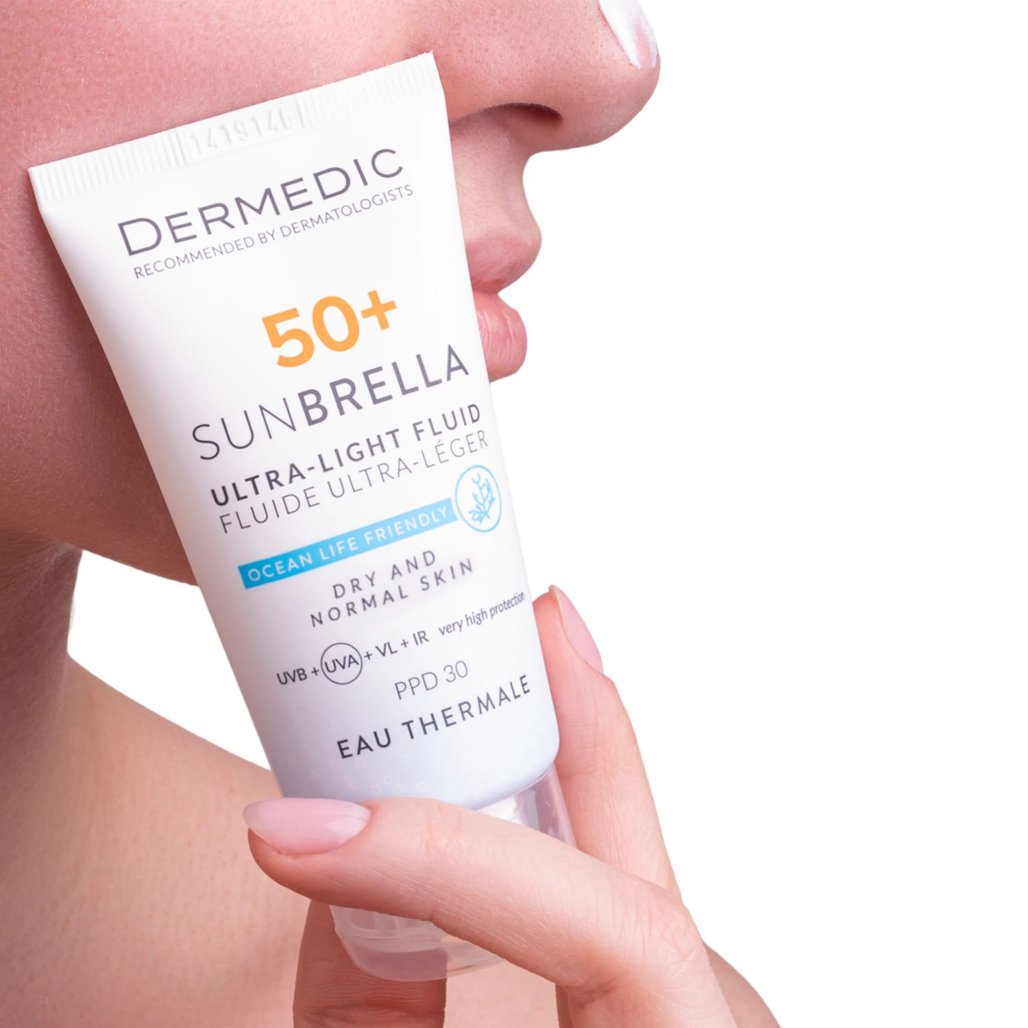 Dermedic Ультра-лёгкий солнцезащитный флюид SPF50 для сухой и нормальной кожи, 40 мл. фото