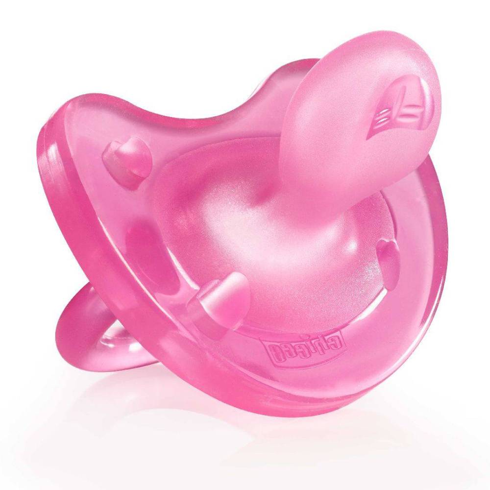 Чико Пустышка силиконовая PhysioSoft 6 месяцев+, розовая (Chicco, Physio Soft) фото 0