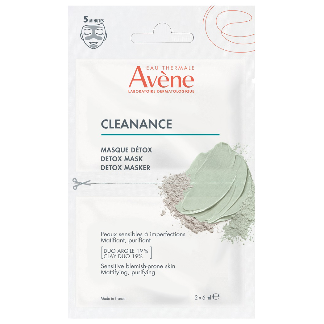 Avene Маска-детокс для глубокого очищения, 2 х 6 мл (Avene, Cleanance) avene cleanance маска для глубокого очищения 50 мл