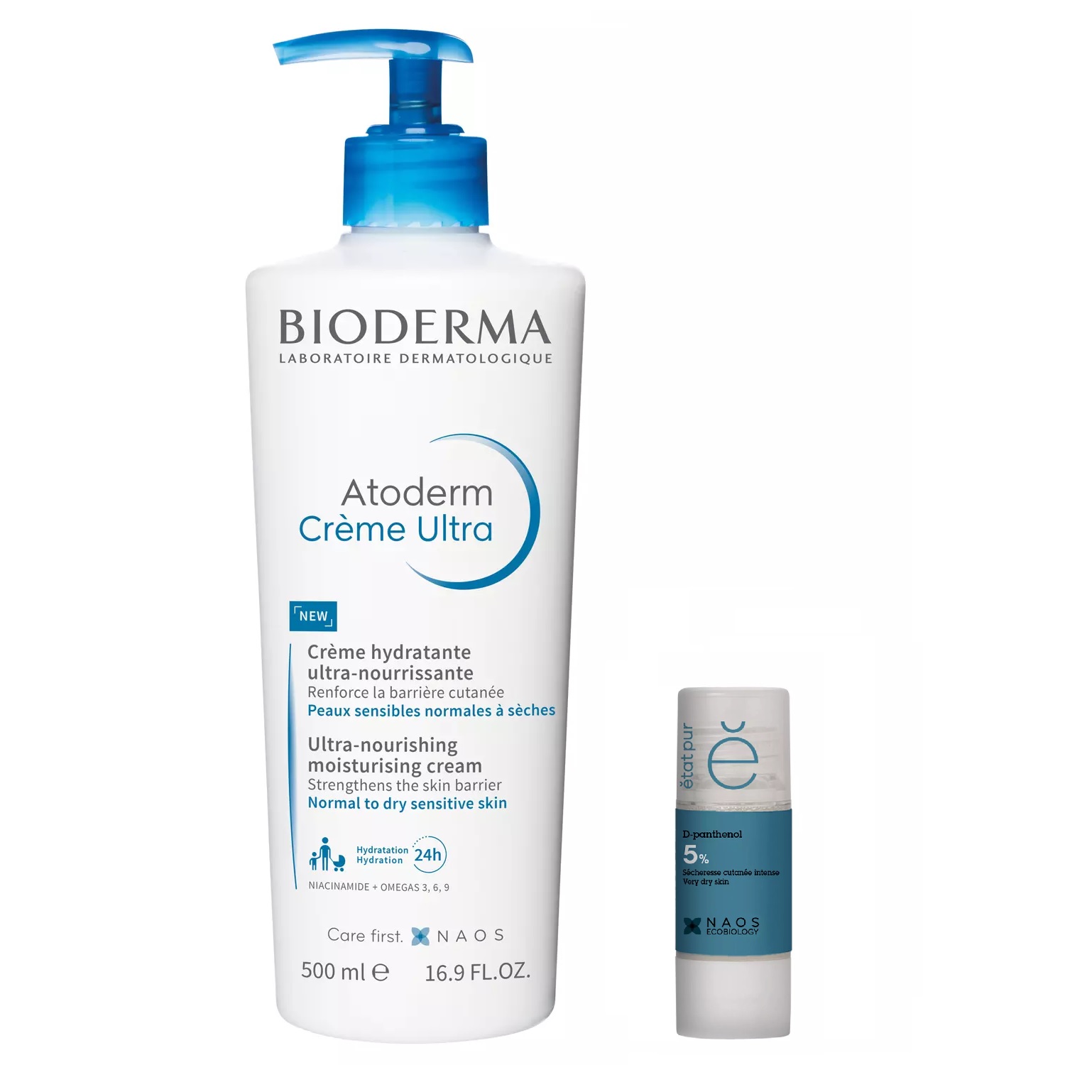 цена Bioderma Набор: Bioderma крем Atoderm Ultra 500 мл + Etat Pur сыворотка с D-пантенолом 15 мл (Bioderma, Atoderm)