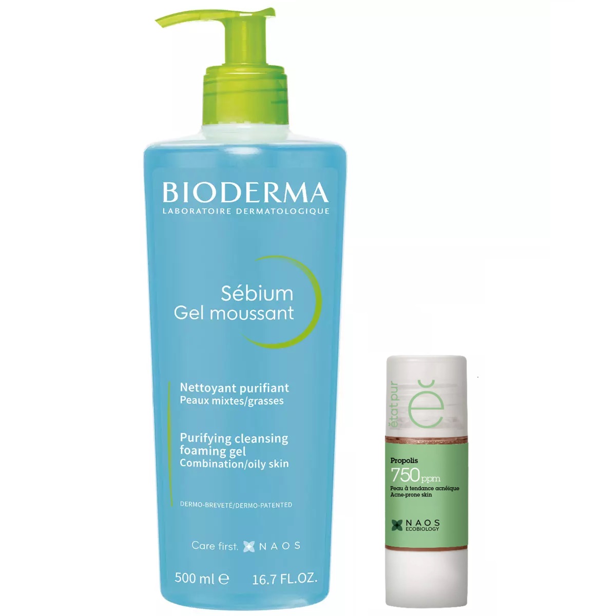 Bioderma Набор: Bioderma очищающий гель Sebium 500 мл + Etat Pur сыворотка с прополисом 15 мл (Bioderma, Sebium) гель сыворотка для умывания greenera для жирной кожи 100 мл