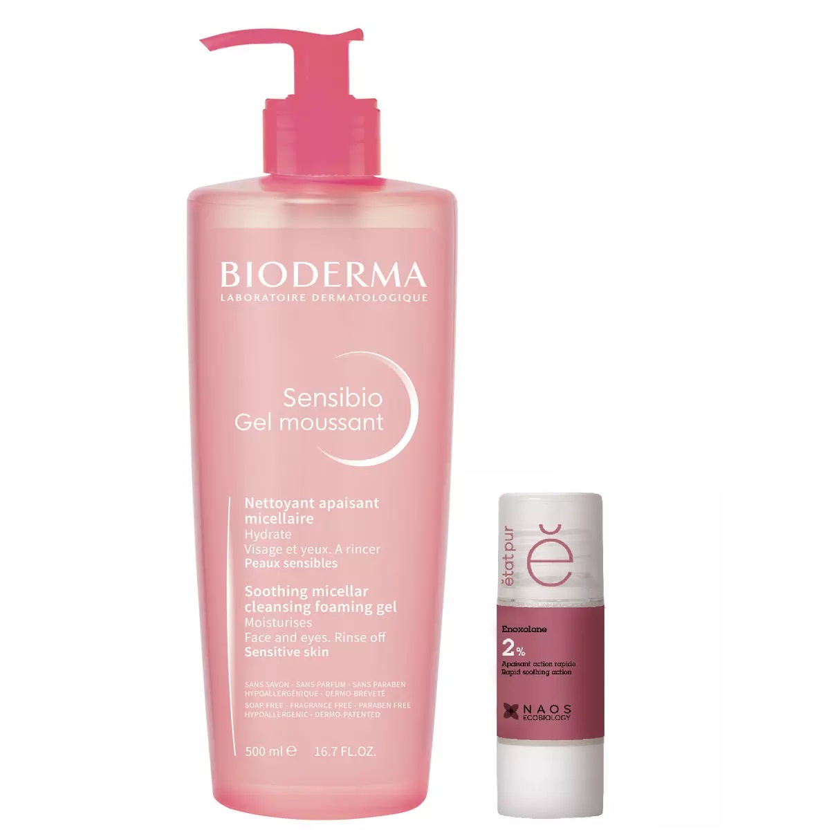 Bioderma Набор: Bioderma очищающий гель Sensibio 500 мл + Etat Pur сыворотка с эноксолоном 15 мл (Bioderma, Sensibio) успокаивающий мицеллярный гель 500 мл bioderma sensibio gel moussant