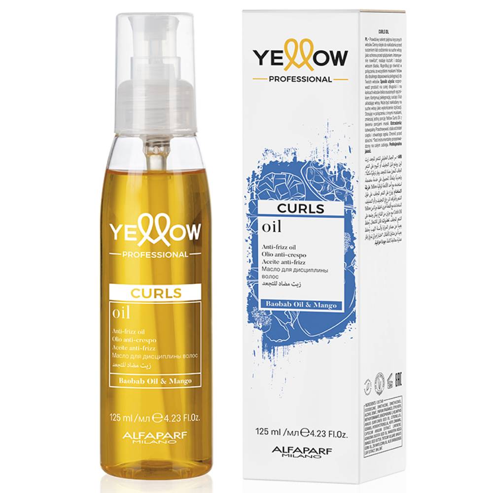 Yellow Professional Масло для кудрявых и вьющихся волос, 125 мл (Yellow Professional, Curls) масло для кудрявых и вьющихся волос yellow curls oil anti frizz booster 125 мл