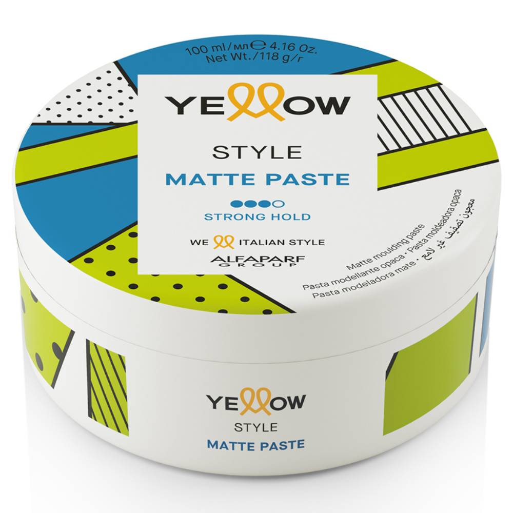 Yellow Professional Матирующая паста сильной фиксации для укладки волос Matte Paste, 100 мл (Yellow Professional, Style) паста матирующая сильной фиксации yellow style matte paste 100 мл
