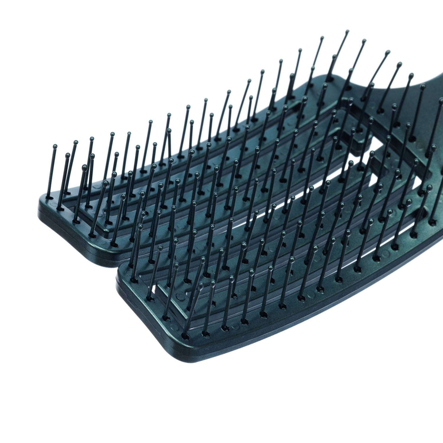 Деваль Про Щетка New Flexi с нейлоновым штифтом и антистатическим покрытием, 8 рядов, изумрудный (Dewal Pro, Расчески и брашинги) фото 2